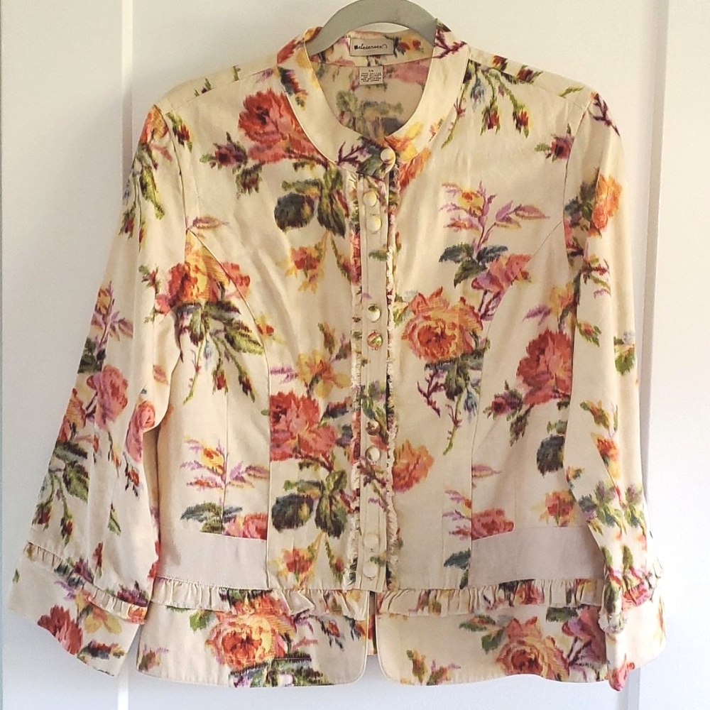 Anthropologie Elevenses Floral Boho Jacket